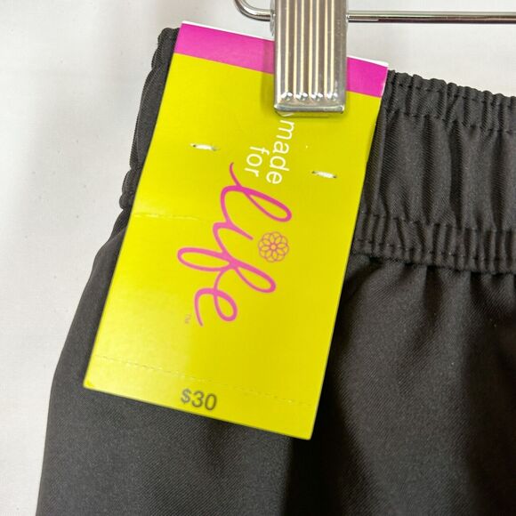 NEW JCP Shorts Black with Pink Trim MT M Tall Ponte Elastic Waist Pockets NWT - Picture 5 of 5